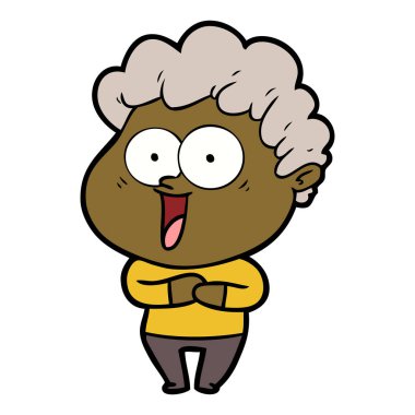 vektör çizim karikatür mutlu adam