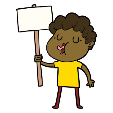  vektör çizim karikatür adam şarkı