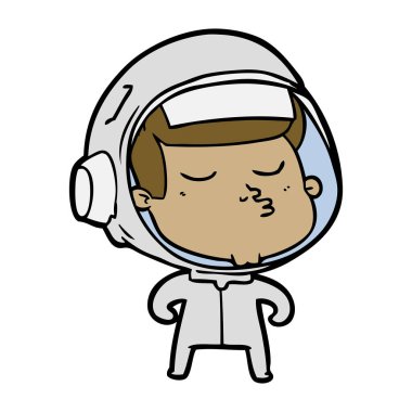  vektör çizim karikatür emin astronot