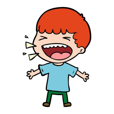  adam gülüyor karikatür vektör çizim