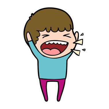  adam gülüyor karikatür vektör çizim