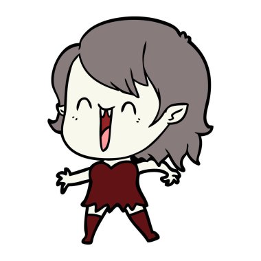 sevimli çizgi mutlu vampir kız