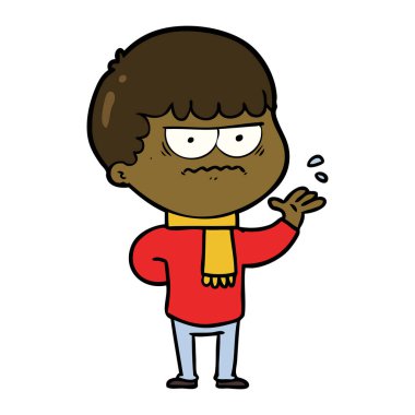 vektör çizim karikatür dostum rahatsız