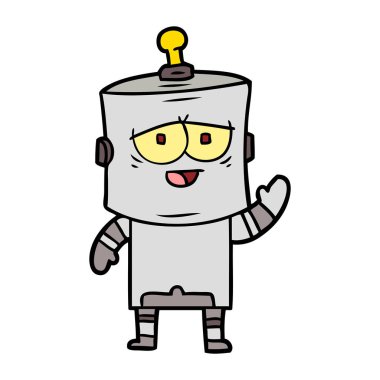 Çizgi film robotunun vektör çizimi