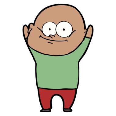 karikatür kel adam bakıyor