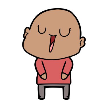 mutlu karikatür kel adam