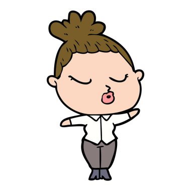 vektör çizim karikatür sakin kadın