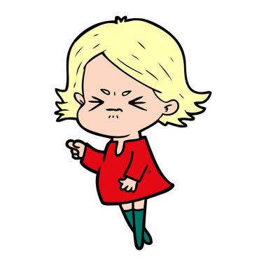 vektör çizim karikatür kızgın kadın