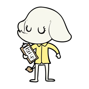 vektör çizim sevimli çizgi fil