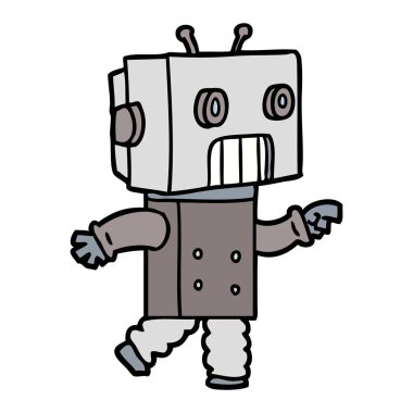 Çizgi film robotunun vektör çizimi