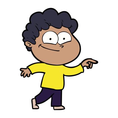 vektör çizim karikatür mutlu adam