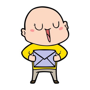 mutlu karikatür kel adam paketi ile