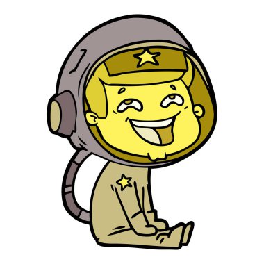  vektör çizim karikatür gülen astronot