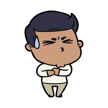 vektör çizim karikatür dostum sinirli