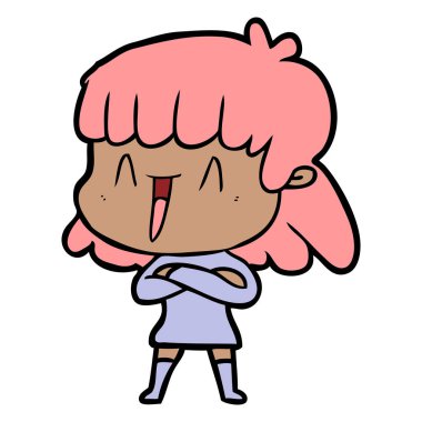 Çizgi filmdeki kadının vektör çizimi