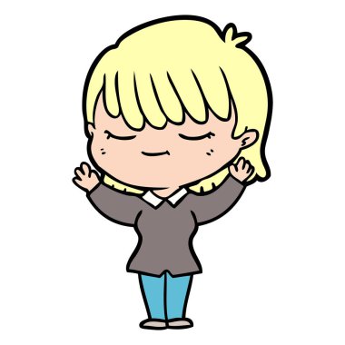 Çizgi filmdeki kadının vektör çizimi 