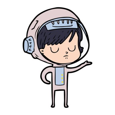 vektör çizim karikatür astronot kadın