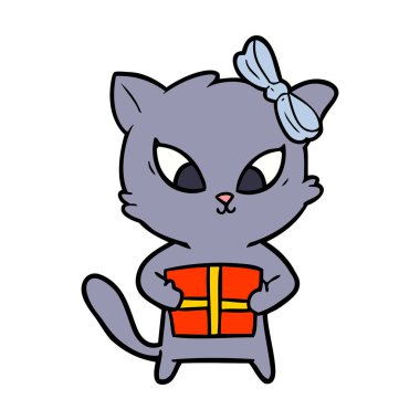 Çizgi film kedisinin vektör çizimi