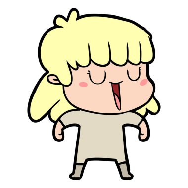 Çizgi filmdeki kadının vektör çizimi