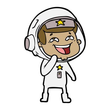  vektör çizim karikatür gülen astronot