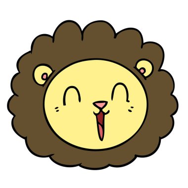 vektör çizim karikatür aslan yüz