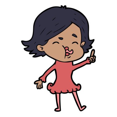 çizgi film kız yüz çekerek