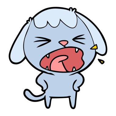 sevimli çizgi köpek havlıyor