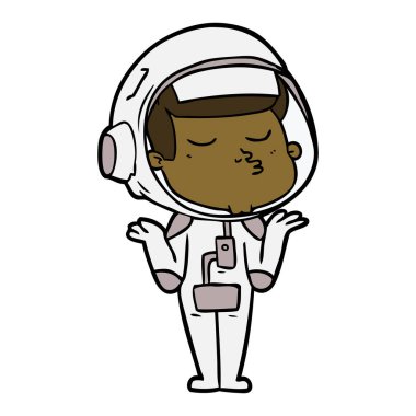  vektör çizim karikatür emin astronot