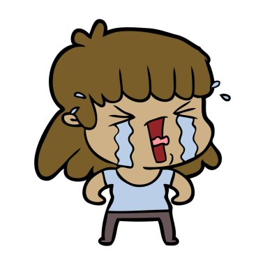 çizgi film kadın gözyaşları içinde