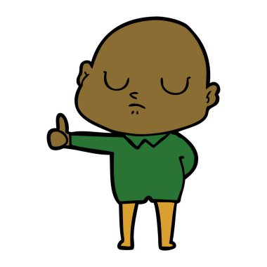 vektör çizim karikatür kel adam