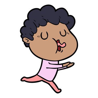  vektör çizim karikatür adam şarkı