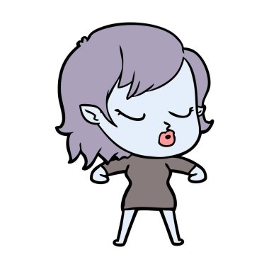 sevimli çizgi vampir kız