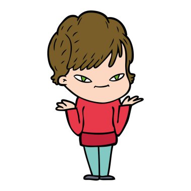 vektör çizim karikatür mutlu kadın