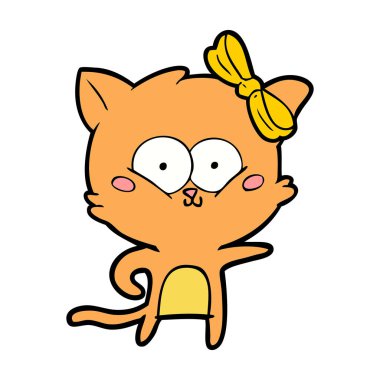 Çizgi film kedisinin vektör çizimi