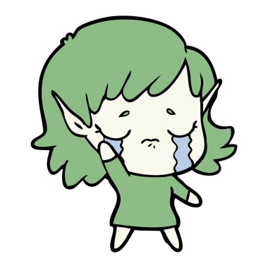 çizgi film ağlayan elf kızı