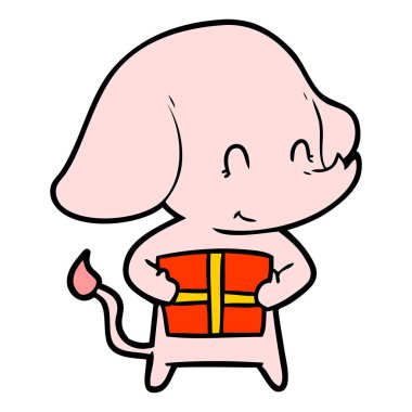 sevimli çizgi fil hediye ile