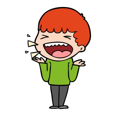  adam gülüyor karikatür vektör çizim