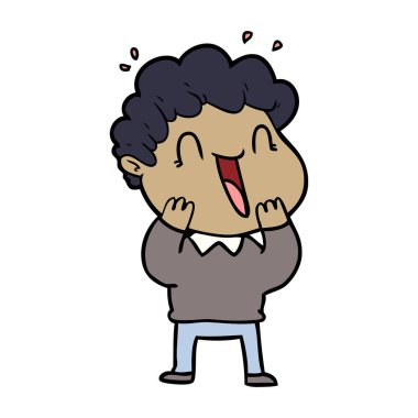 vektör çizim karikatür mutlu adam