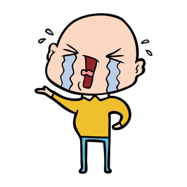 çizgi film ağlayan kel adam