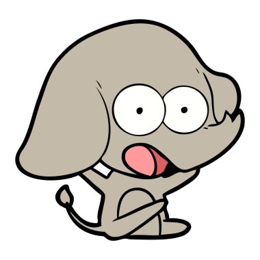 vektör çizim sevimli çizgi fil