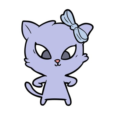 Çizgi film kedisinin vektör çizimi