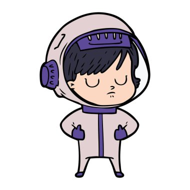 vektör çizim karikatür astronot kadın