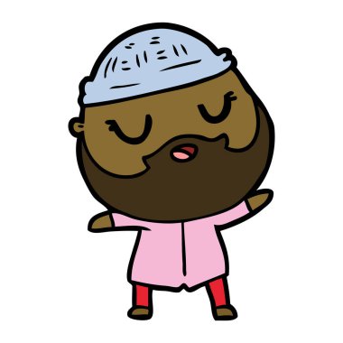 Sakallı çizgi film adamı.