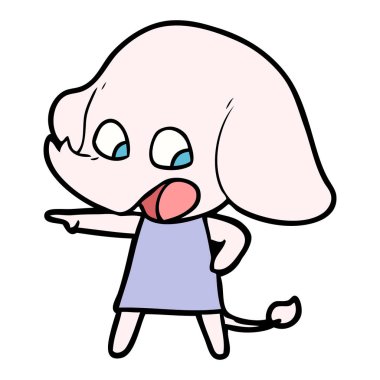 vektör çizim sevimli çizgi fil