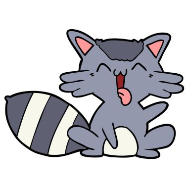 sevimli çizgi Rakun vektör çizim