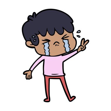 vektör çizim karikatür çocuk ağlıyor