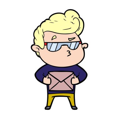  vektör çizim karikatür cool adam