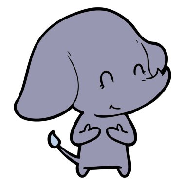 vektör çizim sevimli çizgi fil