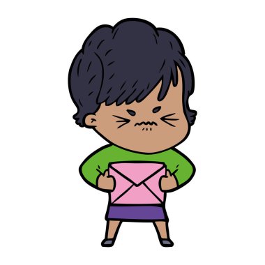 vektör çizim karikatür sinir bozucu kadın