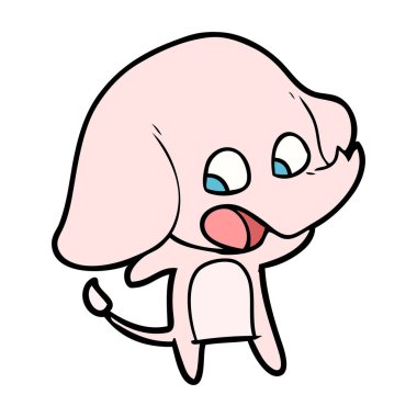 vektör çizim sevimli çizgi fil